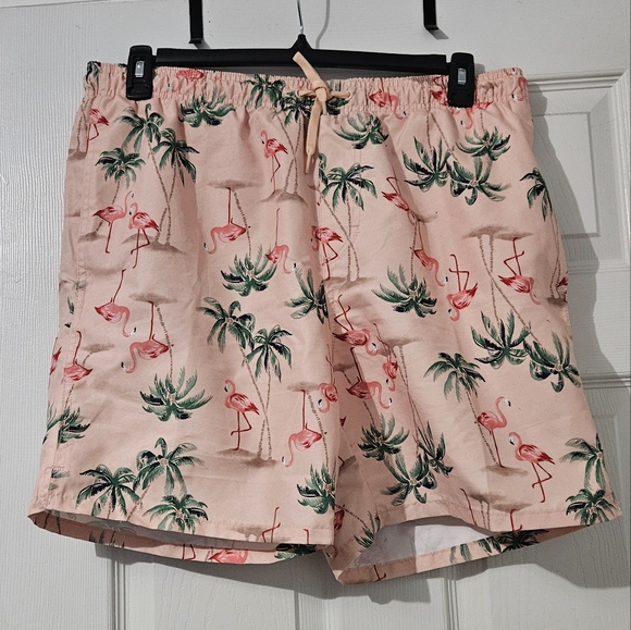 NWOT: Men's Old Navy Flamingo Swim Trunk Shorts - Large - Picture 1 of 8